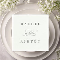Pale Green Simple Elegant Wedding Napkins