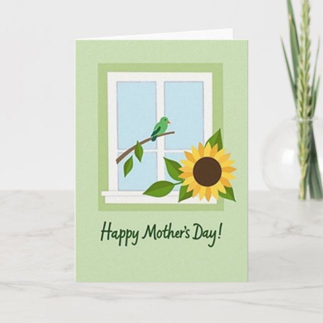 Pale Green Spring Window Card (Front)