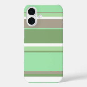 Pale green stripes iPhone 16 case