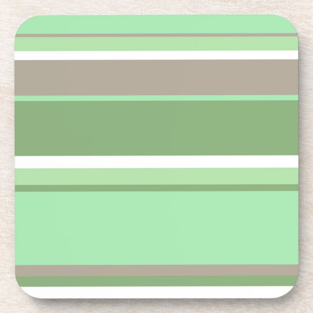 Pale green stripes coaster (Front)