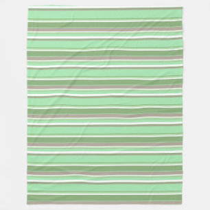 Pale green stripes fleece blanket