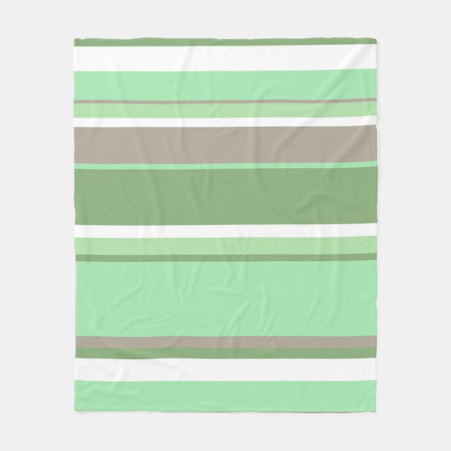 Pale green stripes fleece blanket (Front)