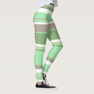 Pale green stripes leggings