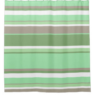 Pale green stripes shower curtain