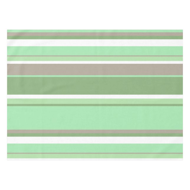 Pale green stripes tablecloth (Front (Horizontal))
