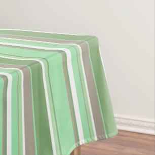 Pale green stripes tablecloth