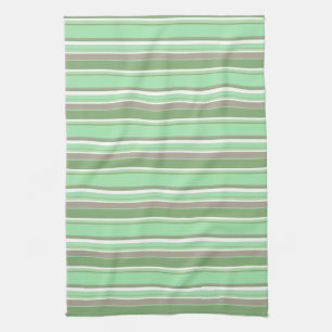 Pale green stripes tea towel
