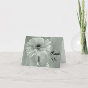 Pale Green Tinted Daisy Thank You Card
