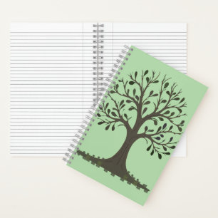 🌳 Pale Green Tree of Life Spiral Notebook