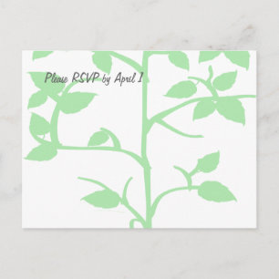 Pale Green Tree RSVP Invitation Postcard