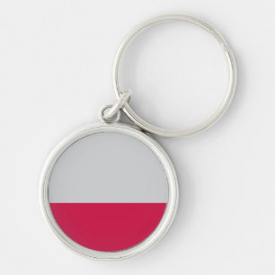 Pale Grey and Cherry Key Ring
