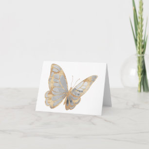 Pale Grey and Gold Butterfly BLANK  Card
