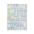 Pale Grey Fleece-Blanket with Repeated Name