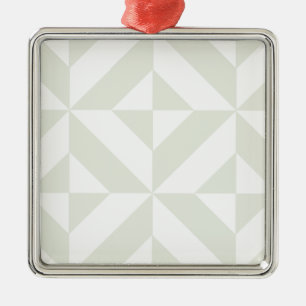 Pale Grey Geometric Deco Cube Pattern Metal Tree Decoration