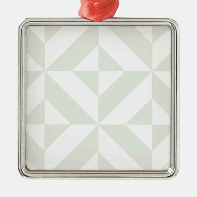 Pale Grey Geometric Deco Cube Pattern Metal Tree Decoration (Front)