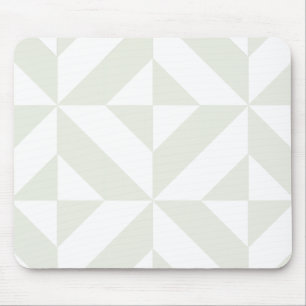 Pale Grey Geometric Deco Cube Pattern Mouse Pad