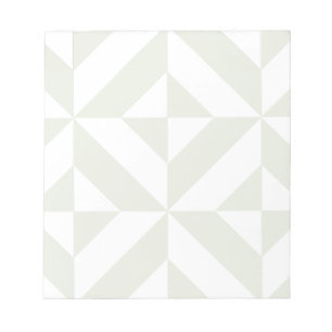 Pale Grey Geometric Deco Cube Pattern Notepad
