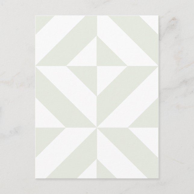 Pale Grey Geometric Deco Cube Pattern Postcard (Front)