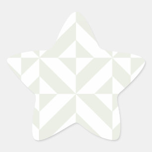 Pale Grey Geometric Deco Cube Pattern Star Sticker
