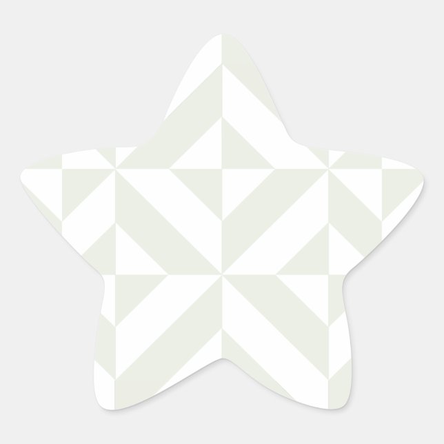 Pale Grey Geometric Deco Cube Pattern Star Sticker (Front)