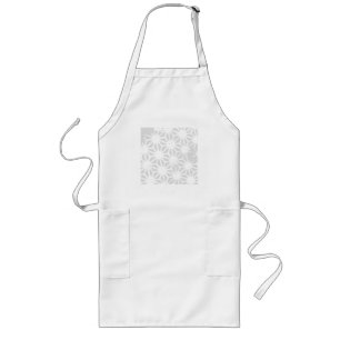 Pale grey geometric pattern long apron