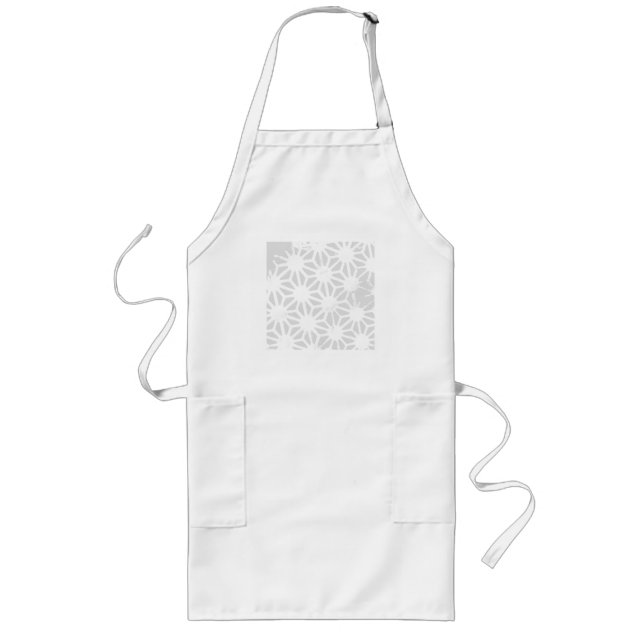 Pale grey geometric pattern long apron (Front)