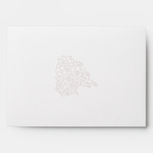 Pale Grey, Milk White, floral design Envelope