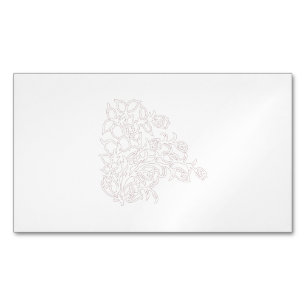 Pale Grey, Milk White, floral design Magnetic Business Card