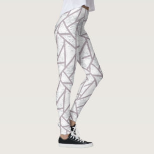 Pale grey mosaic pattern leggings