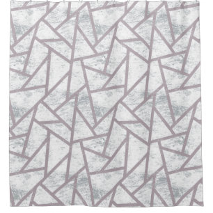 Pale grey mosaic pattern shower curtain