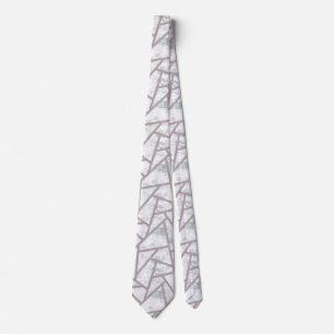 Pale grey mosaic pattern tie
