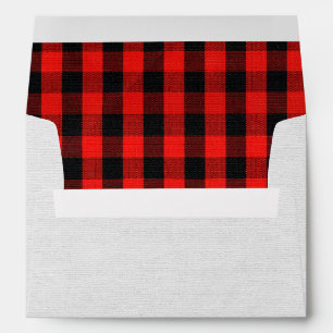 pale grey texture with plaid inside envelope