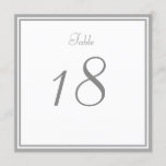 Pale Grey Wedding Table Number Card<br><div class="desc">**CARDS DO NOT COME NUMBERED. ORDER EACH NUMBER INDIVIDUALLY** This table number card is elegantly designed with a simple and clean pale grey colour theme in mind, with an elegant typography design. Personalise with your information, or customise it by clicking the "customise" button to change any of the elements. The...</div>