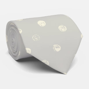 Pale Grey wih Pale Yellow Dots Tie