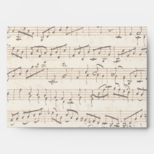 Pale Handwritten Sheet Music Vintage Envelope