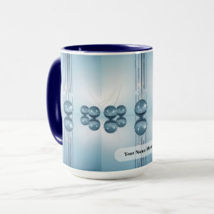 Pale Icy Blue Circle Platinum Orb  Mug
