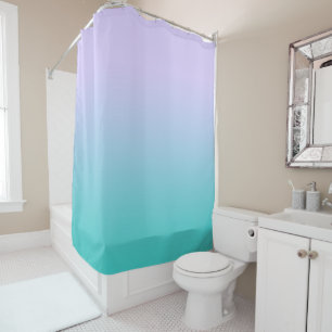 Pale Lavender and Turquoise Gradient Shower Curtain