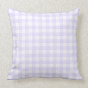 Pale Lavender Basic Gingham Pattern Large version Cushion