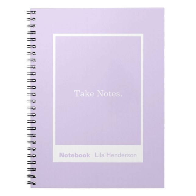 Pale Lavender Purple Block Quote Classic Notebook (Front)