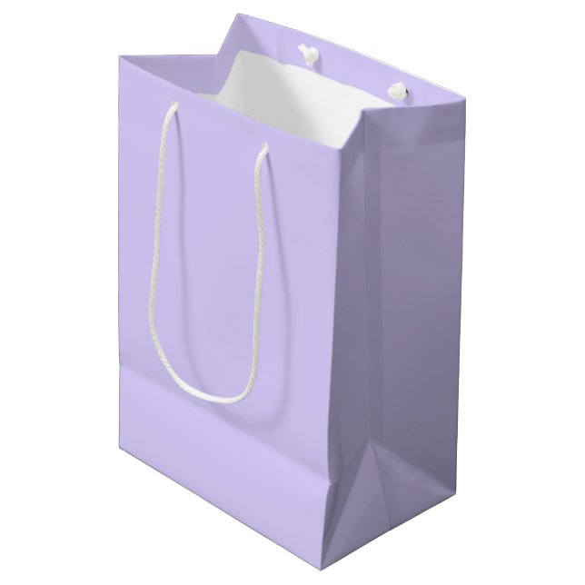 Pale Lavender Solid Colour Medium Gift Bag (Front Angled)