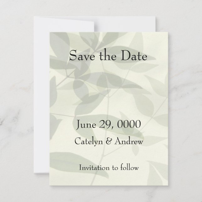 Pale leaves save the date (Front)