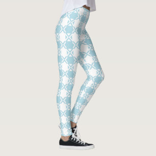 Pale Light Baby Blue & White Pastel Gingham Xs Leggings