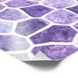 Pale Lilac And Purple Cobbled Patchwork Terrazo Pa Photo Print