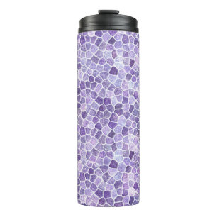 Pale Lilac And Purple Cobbled Patchwork Terrazo Thermal Tumbler