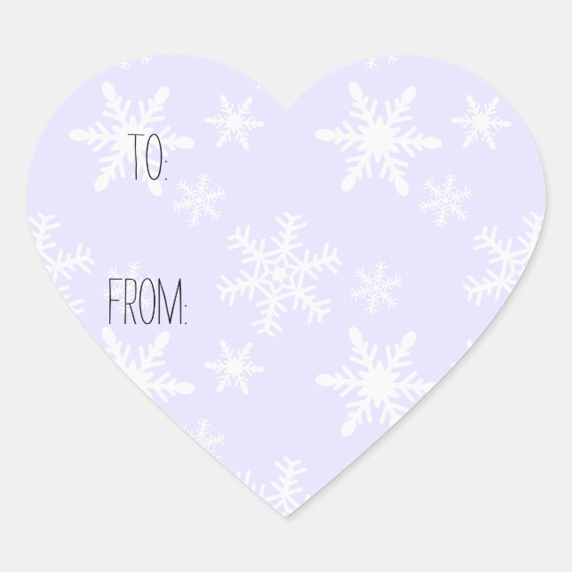 Pale Lilac White Snowflakes Gift Tag (Front)