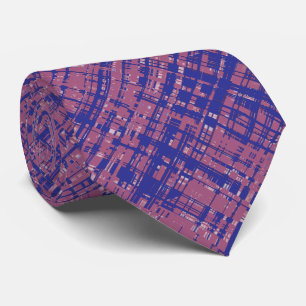 Pale Magenta and Blue Unique Pattern Tie