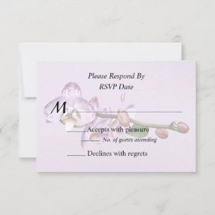 Pale Magenta Phalaenopsis Orchids Wedding Products RSVP Card