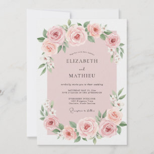 Pale Mauve Painted Wedding Invitation