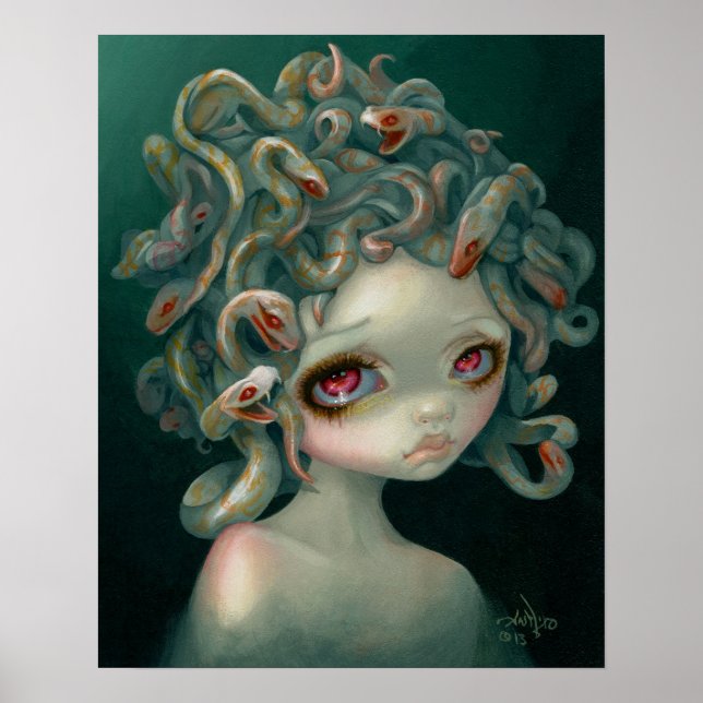 Pale Medusa ART PRINT pop surrealism big eye art (Front)