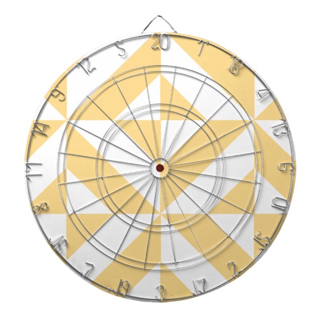 Pale Melon Geometric Deco Cube Pattern Dartboard (Front)